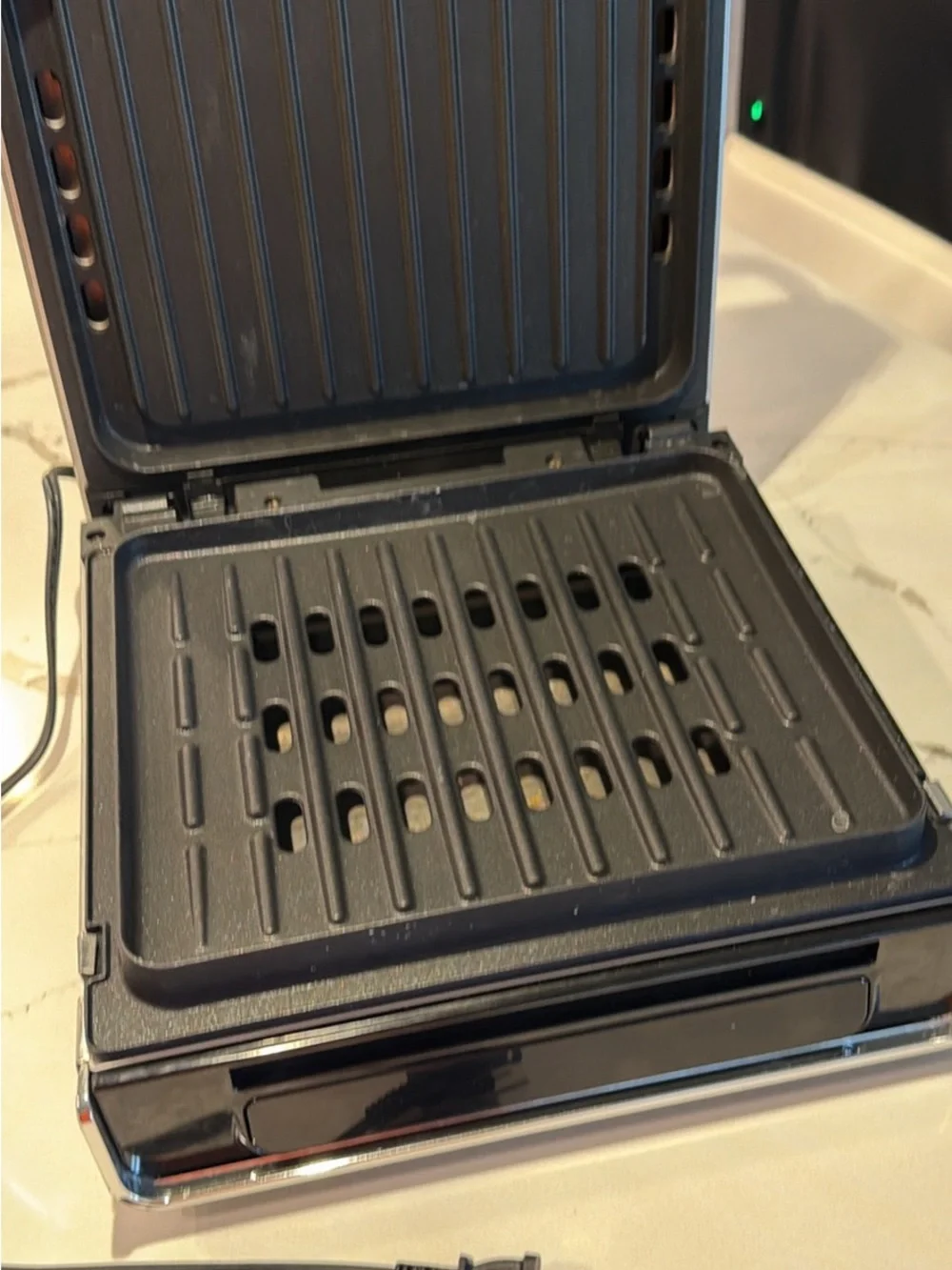 George Foreman Compact Electric Grill - Stainless Steel Silver